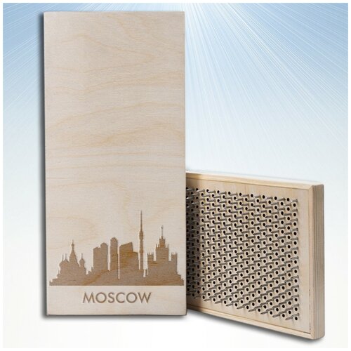 фото Доска садху / доска с гвоздями / доска для йоги / города (москва) - 501, черная чакра