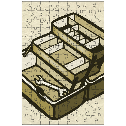 фото Магнитный пазл 27x18см."ящик для инструментов, папа, человек" на холодильник lotsprints