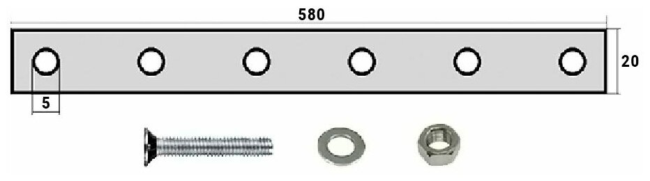 Планки 9101 крепления брызговиков 580 мм (к-т 2шт)