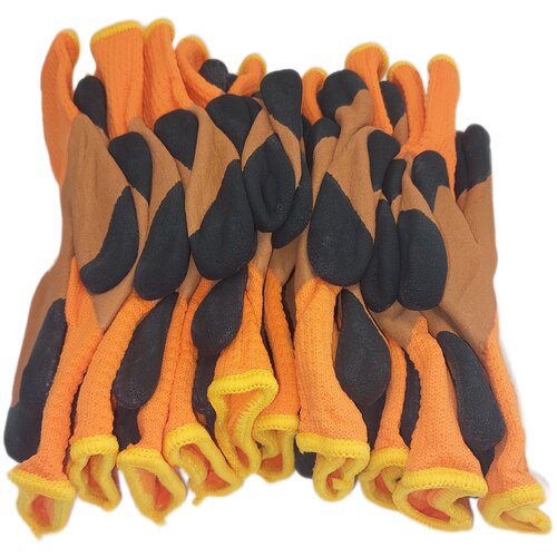 Рабочие перчатки Acssel утепленные 10 пар, вспененное латексное покрытие