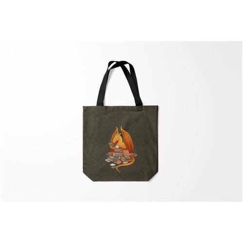 фото Сумка-шоппер / 40х40 см / популярные иллюстрации / книги book dragon burnettie