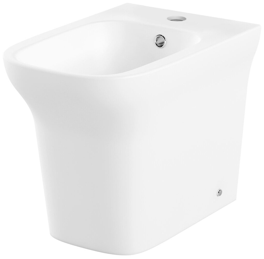 фото Биде напольное Lavinia Boho Bristol 33050040: чаша биде для туалета с отверстием под смеситель, цвет глянцевый белый, фарфор. Германия