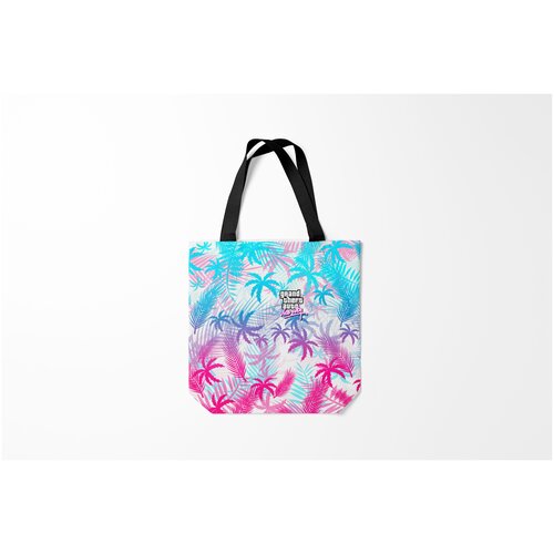 фото Сумка-шоппер / 40х40 см / геймерам / gta vice city гта вайс сити neon palms burnettie