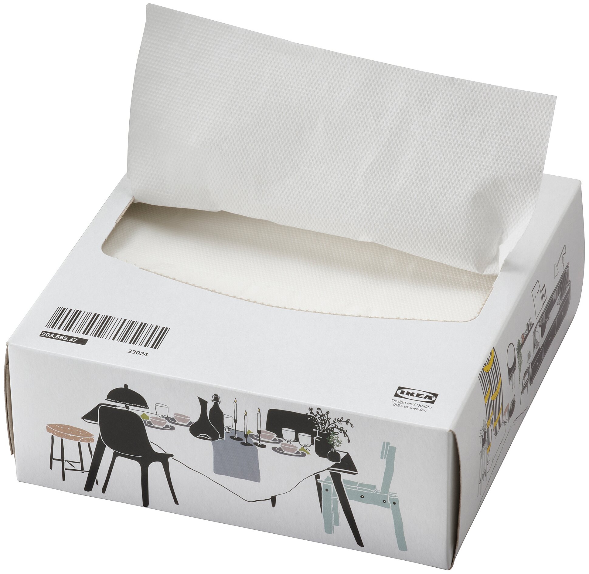 FAMILJ фамили салфетка бумажная 16x32 см белый 100шт — фото 1