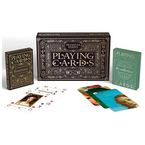 игровой набор покер Подарочный набор 2 в 1 «Playing cards. Premium series», 2 колоды карт