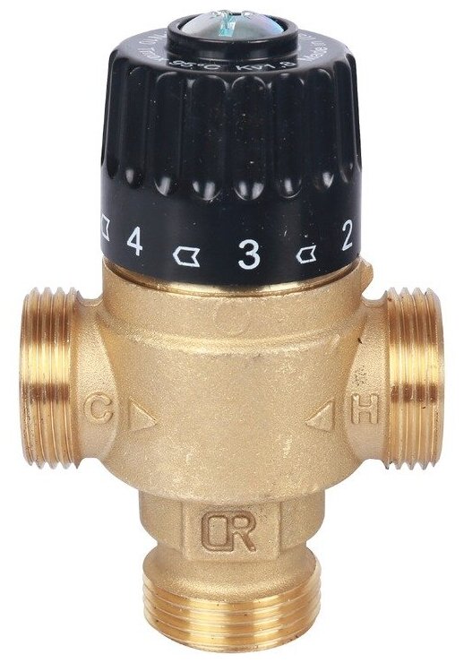 SVM-0125-186520 STOUT Термостатический смесительный клапан для систем отопления и ГВС 3/4" НР 30-65°С KV 1,8 - фотография № 2