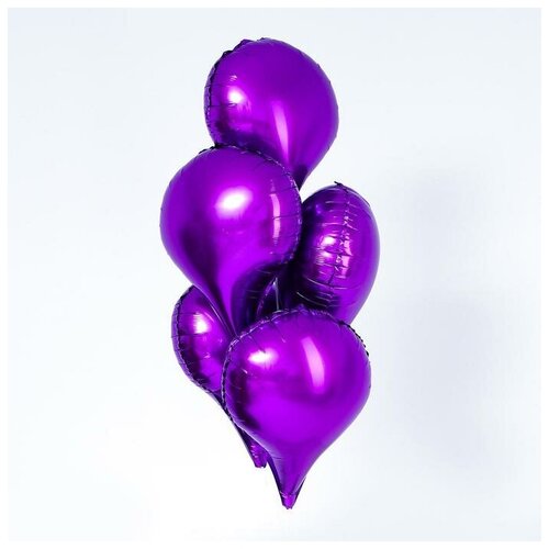 фото Шар фольгированный 18" «воздушный», набор 5 шт., цвета микс mikimarket