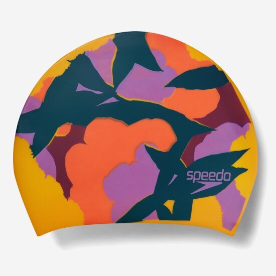 Шапочка для плавания Speedo Long Hair Printed, turquoise/orange/purple/berry cool, 8-1130615974-5974