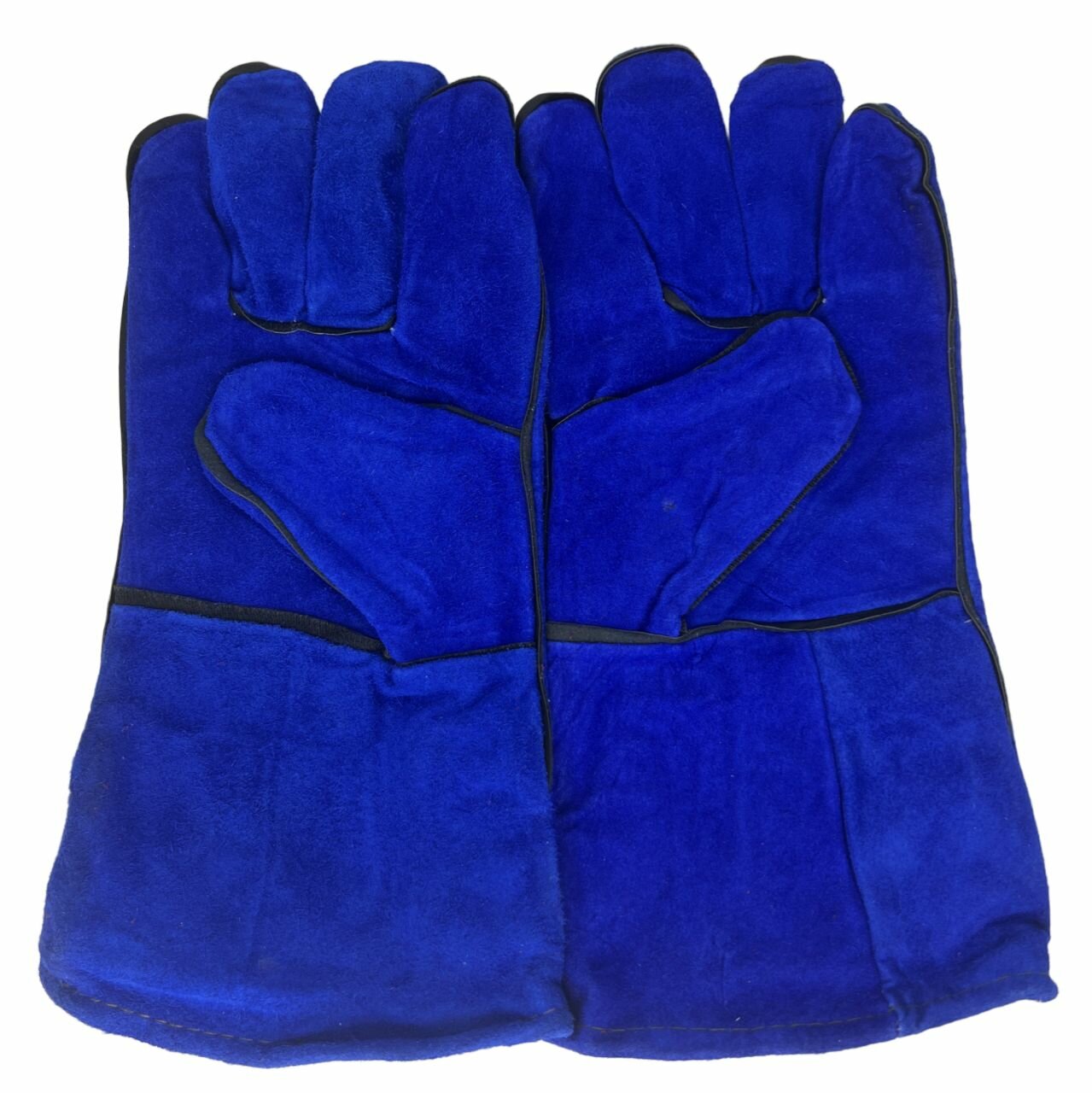 Краги сварщика X-PERT спилковые пятипалые Синие / перчатки рабочие жаропрочные