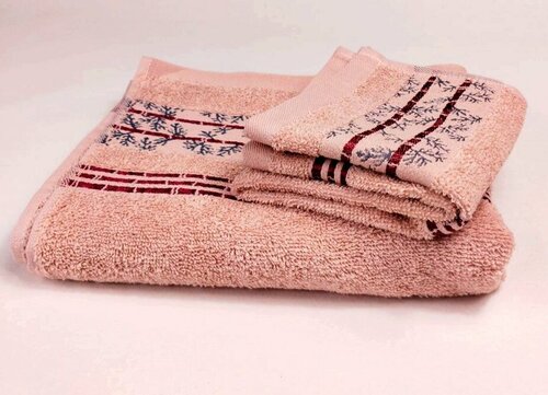 Набор полотенец 2 шт. Токио из махровой ткани 50х80, 30х50 см, темно розовыйцвет