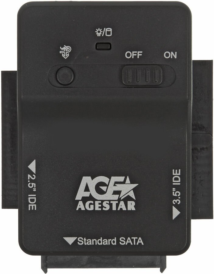 Адаптер-переходник для HDD AgeStar 3FBCP1 IDE SATA пластик черный 2.5" 3.5"