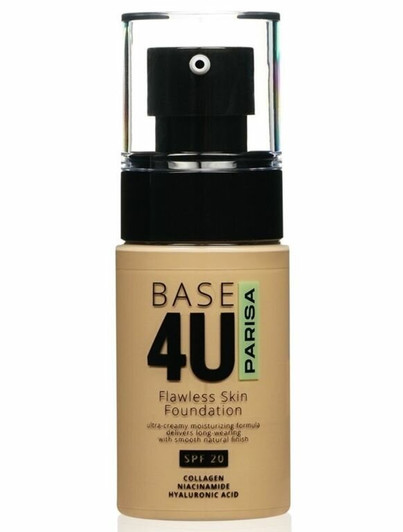 PARISA Тональный крем для лица увлажняющий Base 4U Flawless Skin Foundation, тон 13 Светлый беж, 60 мл