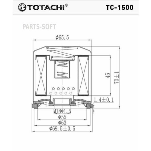 TOTACHI TC1500 Масляный фильтр TOTACHI TC-1500 96985730 W 6021 TOTACHI TC1500