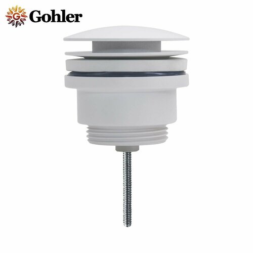 Донный клапан для раковины универсальный (с переливом и без) выпуск белый