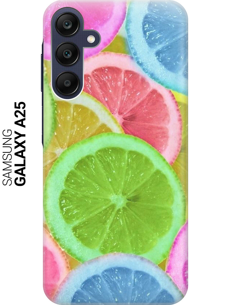Силиконовый чехол на Samsung Galaxy A25 / Самсунг А25 с рисунком "Разноцветные лимоны"