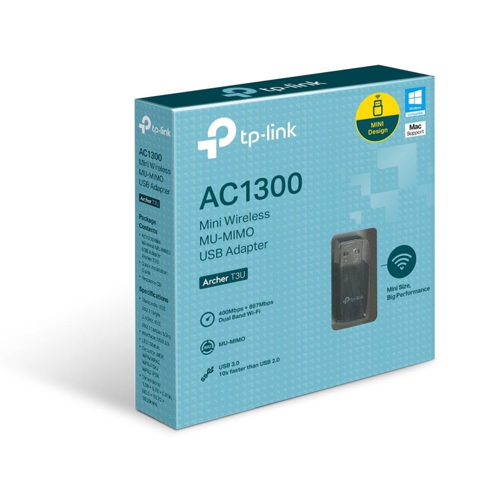 TP-Link Archer T3U AC1300 Мини Wi-Fi MU-MIMO USB-адаптер