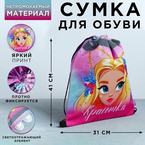 Сумка для обуви со светоотражающим элементом Красотка 43х34 см 698₽