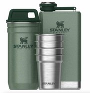 Набор Стопок (4 штуки в футляре) + Фляжка (0,23 литра) Зеленый маркировки Stanley, коррозионностойкая сталь