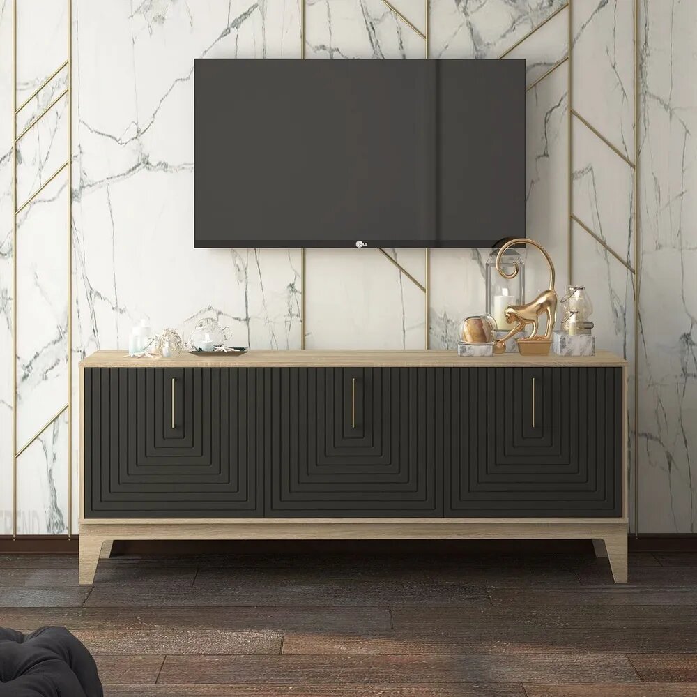 фото Комод Доминика (1783х726х450) Белый софт/Дуб сонома