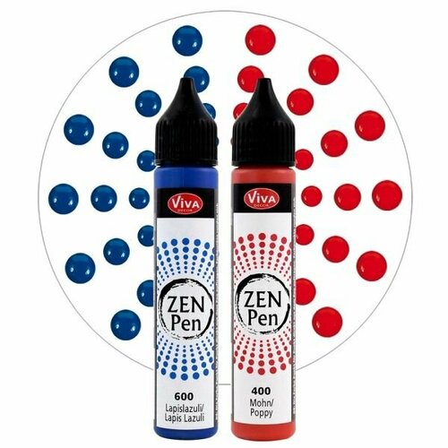 Набор красок для точечной росписи Viva-Zen-Pen 228 мл маковый и лазурный 726₽