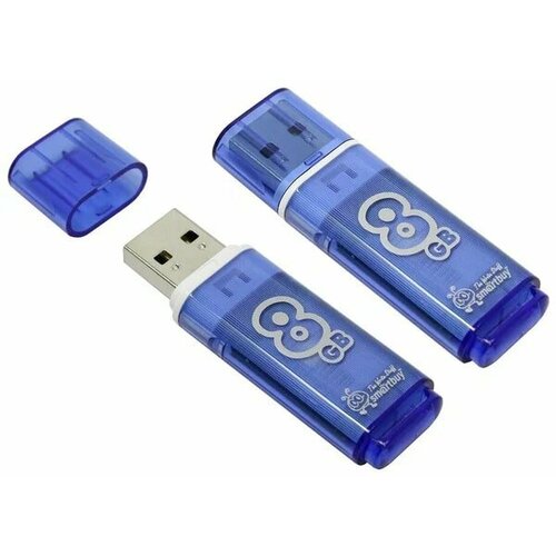 USB-флешка SMARTBUY 8 Гб Glossy Series Blue usb флешка smartbuy 32gb glossy blue usb 2 0