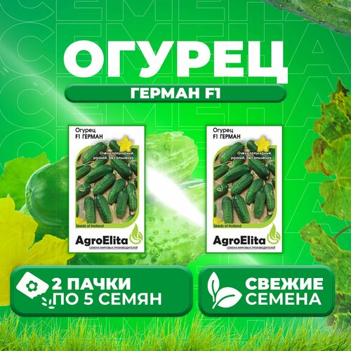 Огурец Герман F1, 5шт, AgroElita, Seminis (2 уп)