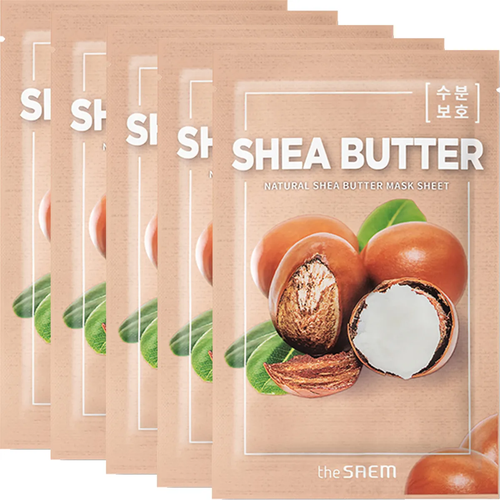 Маска для лица тканевая с экстрактом масла ши The Saem Natural Shea Butter Mask Sheet, 21 мл - 5 шт (СГ до 08.2024г.)