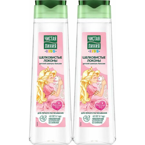 Чистая Линия Шампунь-бальзам детский 2 в 1 Шелковистые локоны 400 мл 2 шт 946₽