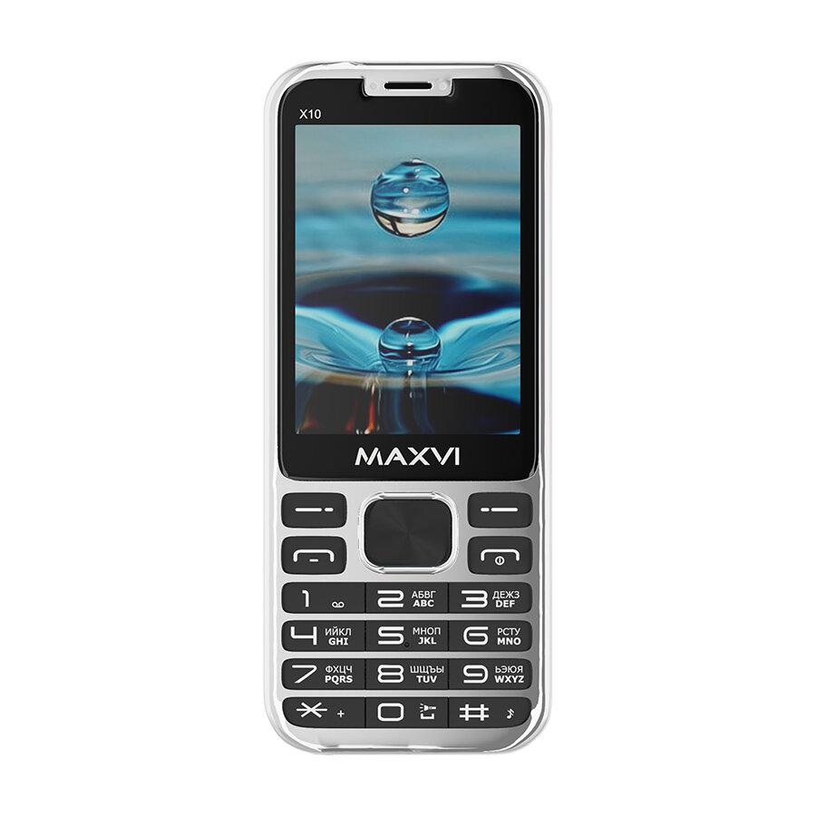 Телефон MAXVI X10, SIM+micro SIM, серебристый металлик