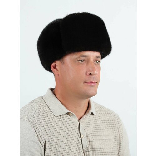фото Шапка-ушанка меховой век для мальчиков и мужчин, размер 58, темно-коричневый