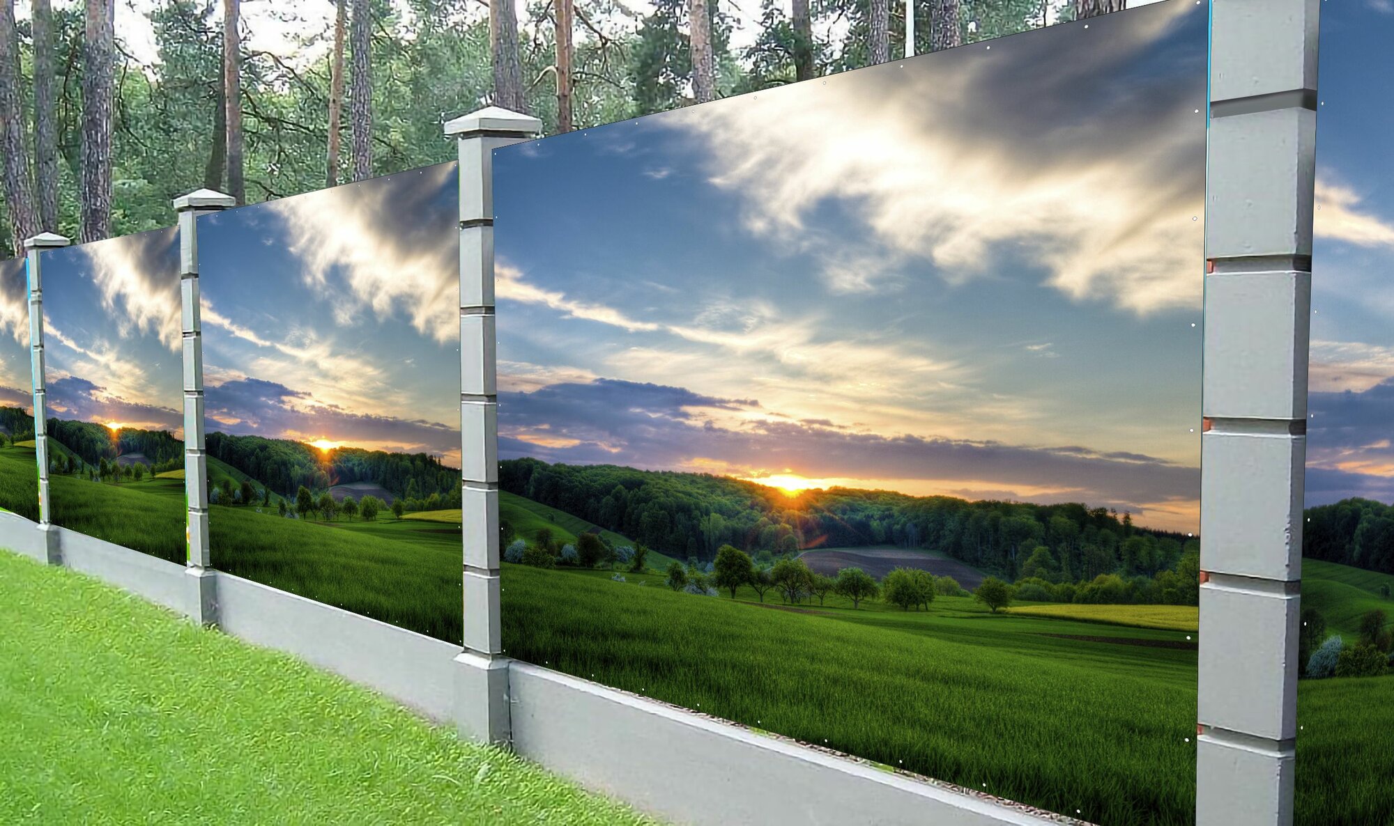 Фотосетка для забора, фасада Фотофасад с люверсами 3 х 2,4 м