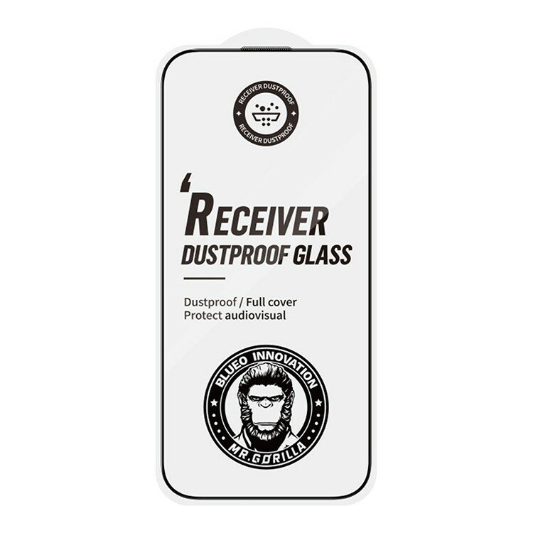 BlueO стекло для iPhone 16 Pro Max, Large arc Anti-Dust Anti-Static Black (защита динамика) — фото 1