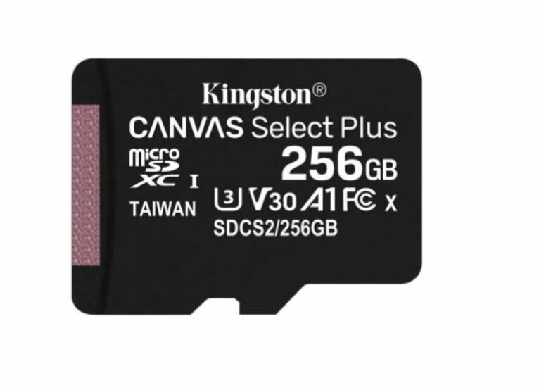 Карта памяти microSDXC UHS-I U3 KINGSTON Canvas Select Plus 256 ГБ, 100 МБ/с, , 1 шт. - фото №1