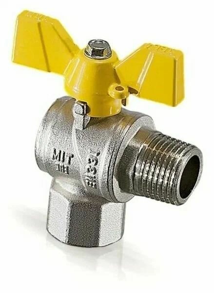 Кран шаровый для газа 1/2" внутренняя /наружняя резьба бабочка TIM DE122L — фото 1