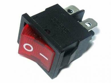 Выключатель OFF-ON RWB-207 (KCD1-104/N) neon 6A/250V 4c -красный-