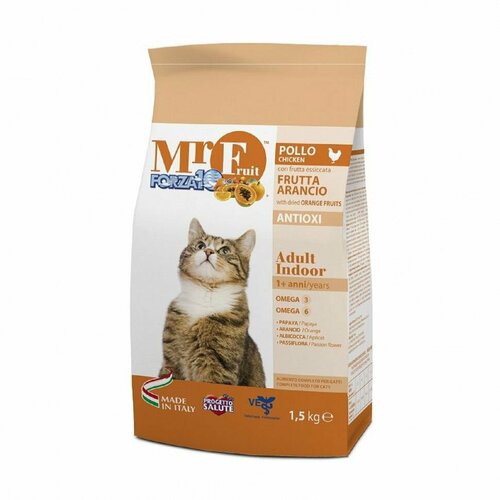 Forza10 Mr. Fruit Adult Indoor сухой корм для взрослых домашних кошек с курицей и рыбой - 1,5 кг