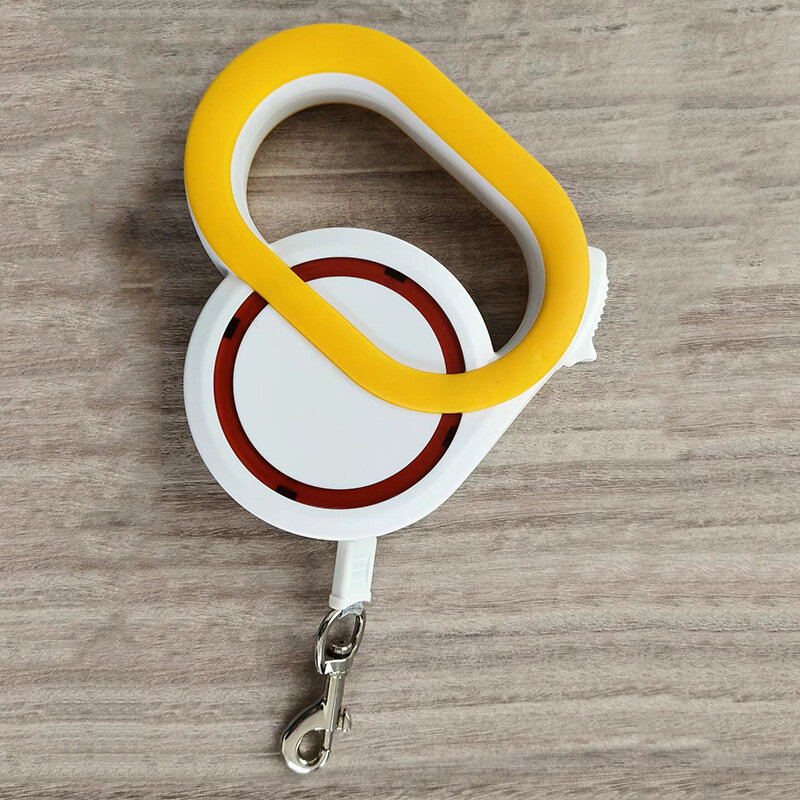 Изображение Поводок для собак всех пород и кошек Dog Leash, 5 метров, с рулеткой и карабином, антирывок, белый