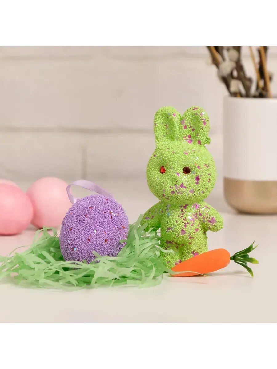 Набор декора для пасхи кролик морковка яйцо 6х12см
