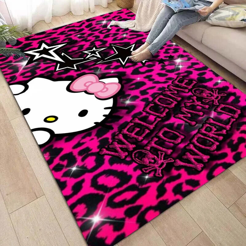 Милый декор для спальни в стиле мультфильма Hello Kitty, коврик у кровати, коврик для пола в гостиной