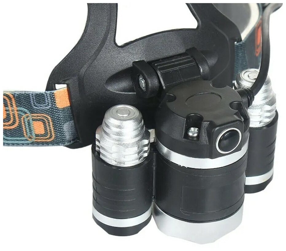 Фонарик, фонарик светодиодный, налобный фонарик, дальность освещения 100 метров, влагозащита, ударопрочный корпус, зарядка от USB, 4 режима работы - фотография № 4