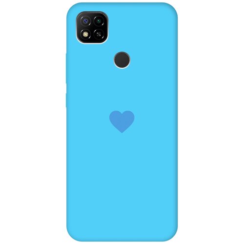 Силиконовая чехол-накладка Silky Touch для Xiaomi Redmi 9C с принтом Heart голубая силиконовая чехол накладка silky touch для huawei p40 pro с принтом heart голубая