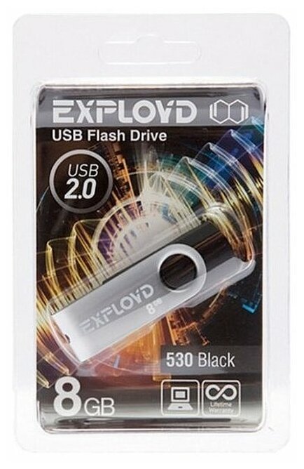 Флешка EXPLOYD 530 8GB Black