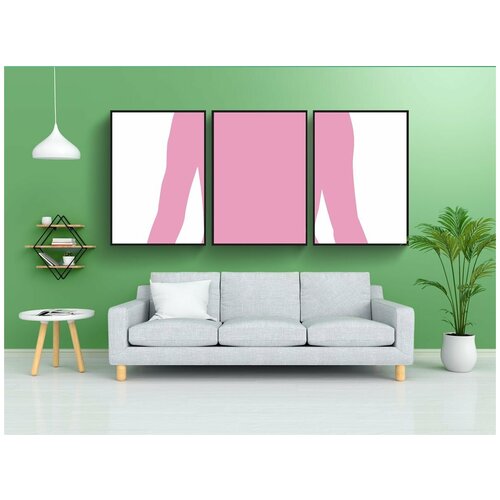 фото Набор модулных постеров для интерьера "силуэт, женщина, женский пол" 60x90 см. в тубусе, без рамки lotsprints