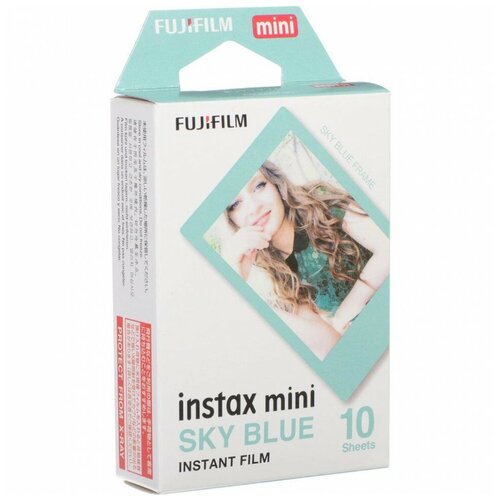 принтер с термопечатью fujifilm instax share sp 3 цветн меньше a6 черный Картридж Fujifilm Instax Mini Sky Blue, 10 снимков