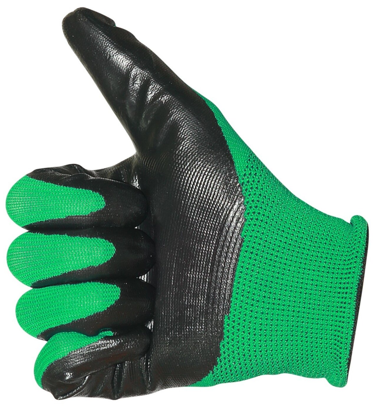 Перчатки (5 пар) рабочие хозяйственные нейлоновые с обливкой зелёные - фотография № 4
