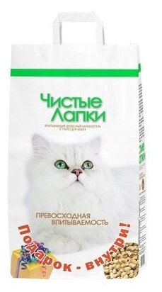 Чистые лапки Древесный наполнитель,12л (Clean Paws) | Clean Paws 4,5 кг 26102 (2 шт)