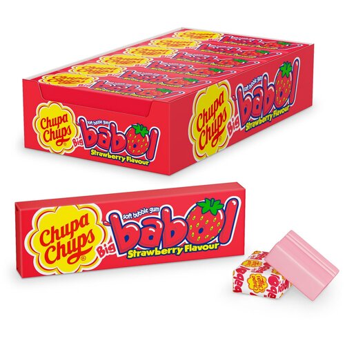 фото Жевательная резинка chupa chups big babol со вкусом клубники, 24 шт. х 21 г