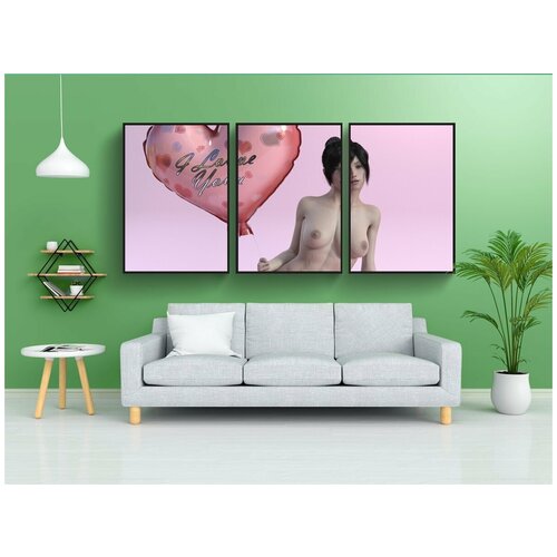 фото Набор модулных постеров для интерьера "действовать, женщина, женский" 60x90 см. в тубусе, без рамки lotsprints