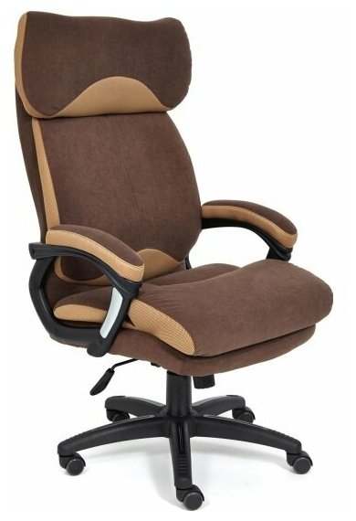 Кресло руководителя Tetchair DUKE флок/ткань, коричневый/бронза, 6/TW-21