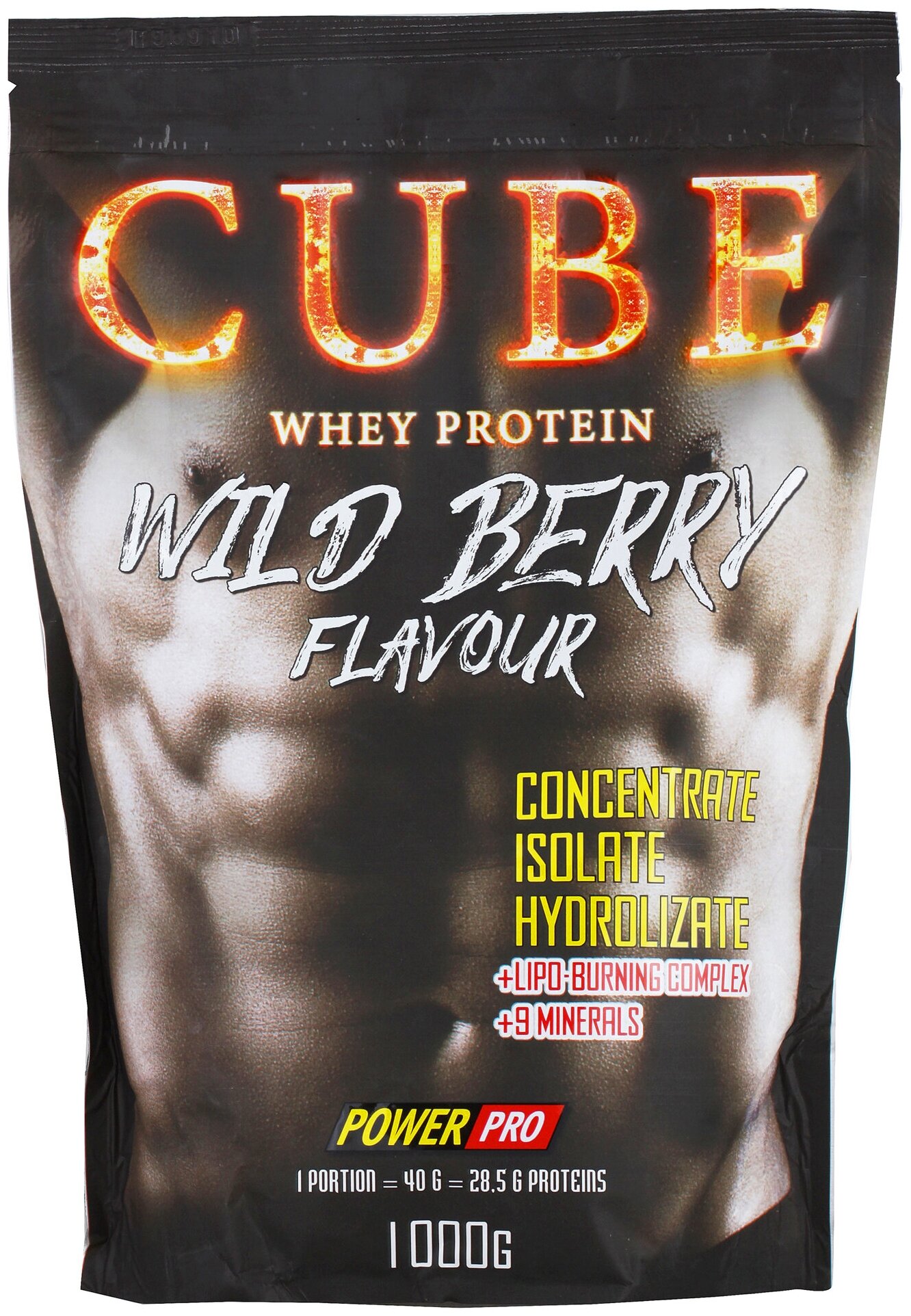 Power Pro Протеин PowerPro CUBE Whey Protein + синефрин, 1000 г, вкус: лесные ягоды